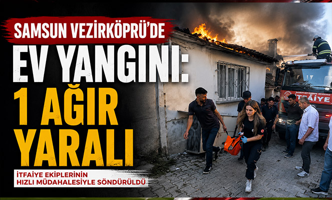 Samsun Vezirköprü'de ev yangını: 1 ağır yaralı