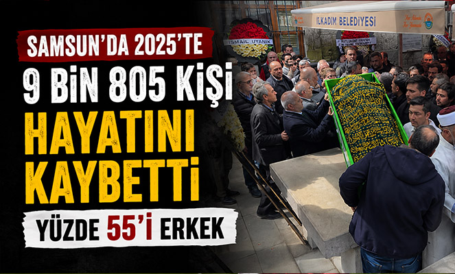 Samsun'da 2025'te 9 bin 805 kişi hayatını kaybetti: Yüzde 55'i erkek