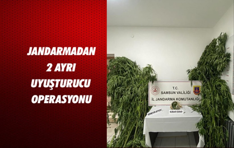 Samsun'da Jandarmadan 2 ayrı uyuşturucu operasyonu