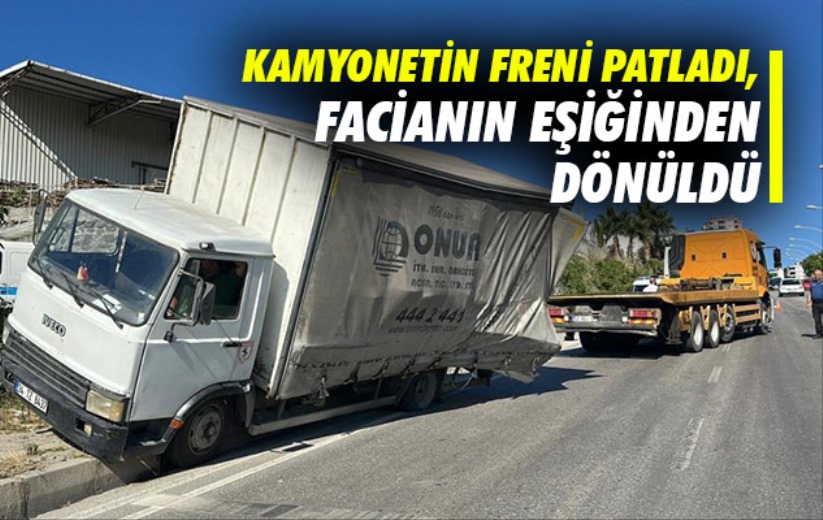 Samsun'da kamyonetin freni patladı, facianın eşiğinden dönüldü