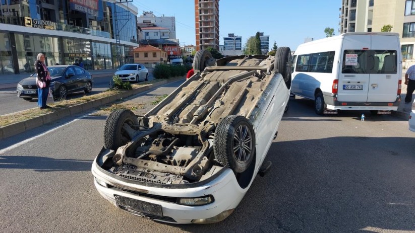 Samsun'da otomobil takla attı: 1 yaralı