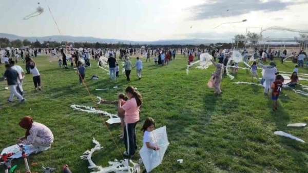 Suluova'da uçurtma şenliğinde gökyüzü renklendi, çocuklar ve aileleri eğlendi