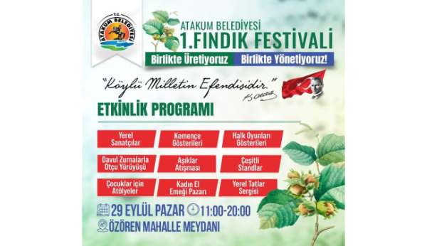 Atakum Belediyesi'nden 1. Fındık Festivali