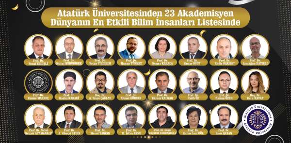 Atatürk Üniversitesi'nden 23 akademisyen dünyanın en etkili bilim insanları listesinde