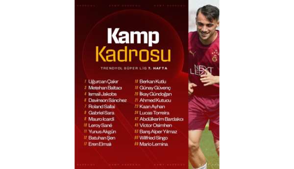Galatasaray'ın, Alanyaspor maçı kamp kadrosu belli oldu