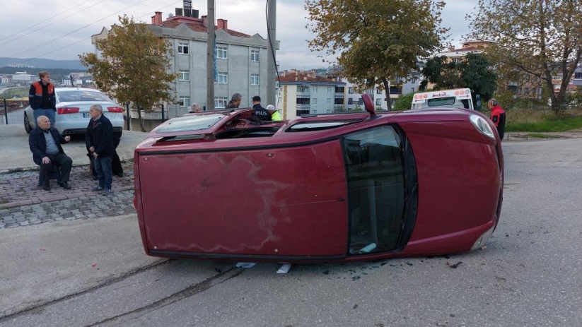 Samsun'da sürekli kazanın olduğu yolda yine kaza