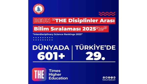 BEUN, THE 2025 yılı disiplinler arası bilim sıralamasında dünyanın eni iyi üniversiteleri arasında yer aldı