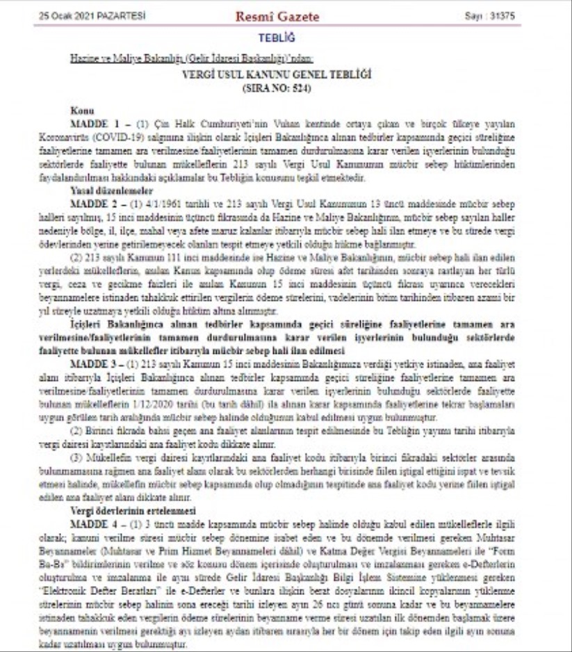 Vergi ödemeleriyle ilgili flaş gelişme