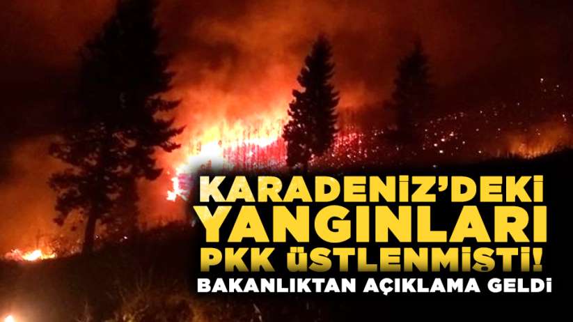  Karadeniz'deki yangınları PKK üstlenmişti! Bakanlıktan açıklama geldi!