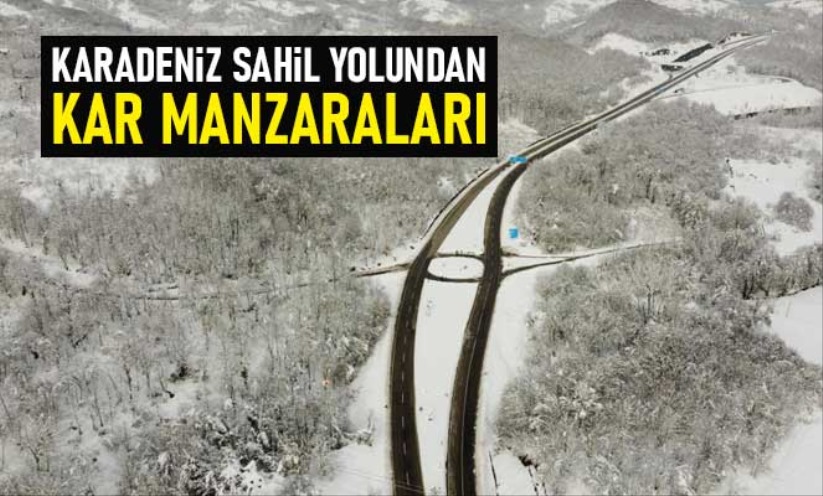 Karadeniz sahil yolundan kar manzaraları