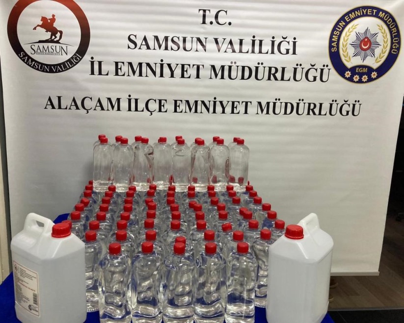 Samsun'da 160 litre etil alkol ele geçirildi