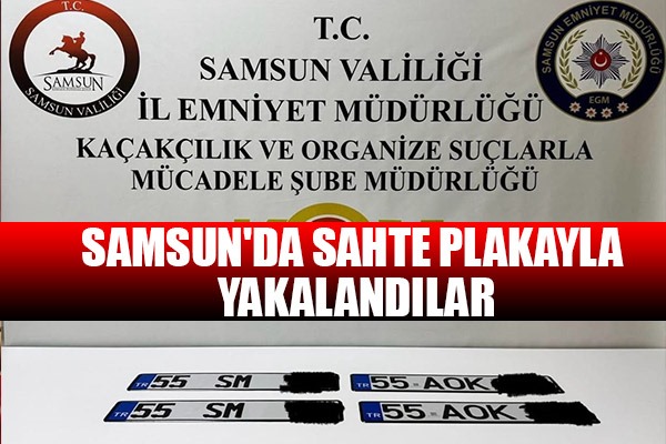 Samsun'da sahte plakayla yakalanan 2 kişi gözaltına alındı