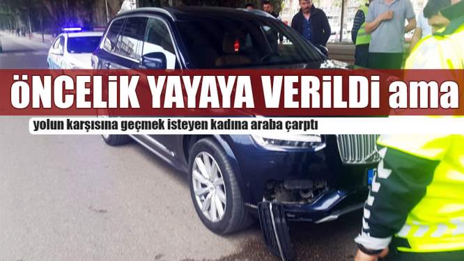 Samsun'da otomobil yaya geçidinde kadına çarptı