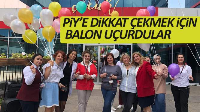 Samsun'da PİY'e dikkat çekmek için balon uçurdular