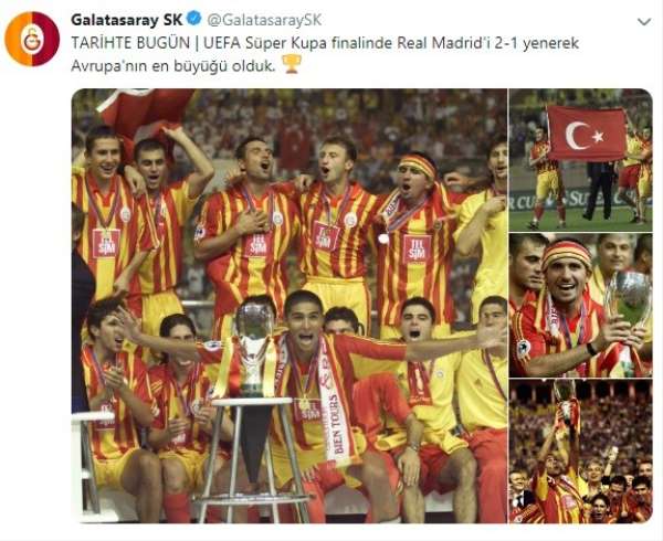Galatasaray'dan UEFA Süper Kupa'nın yıl dönümü paylaşımı 