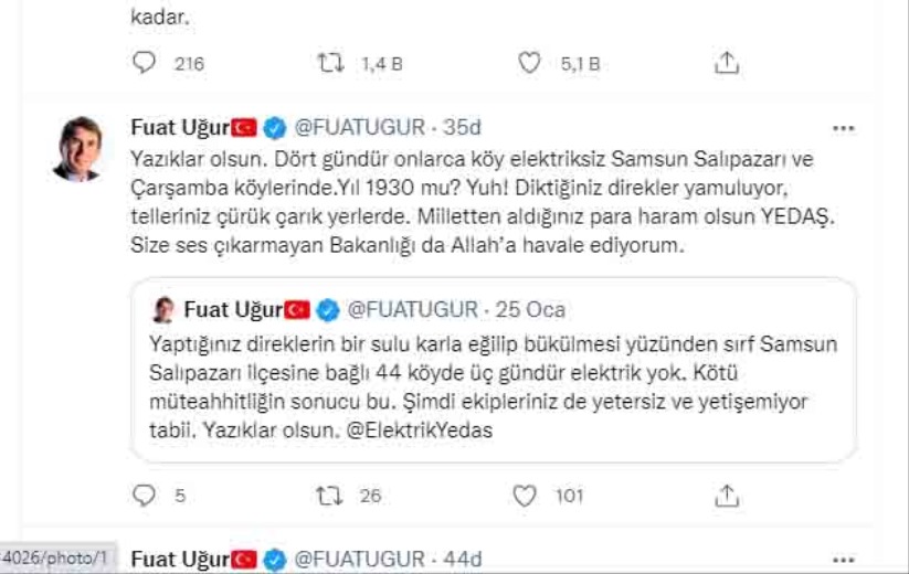 Samsun'da çok sayıda yerde 4 gündür elektrik yok!