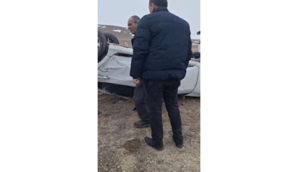 Otomobil takla attı, sürücü kazadan yara almadan kurtuldu