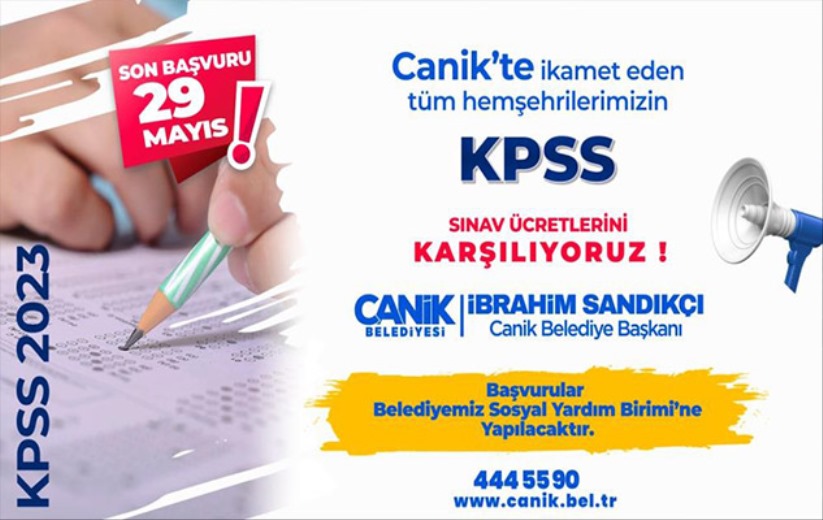 Canik'ten KPSS ücreti desteği