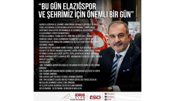 Başkan Alan, 'Gün sahaya çıkıp, en güzel futbolu oynama günüdür'