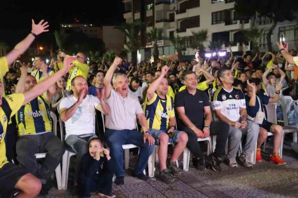 Turgutlu'da Fenerbahçe Beko'nun tarihi zaferi dev ekranda izlendi