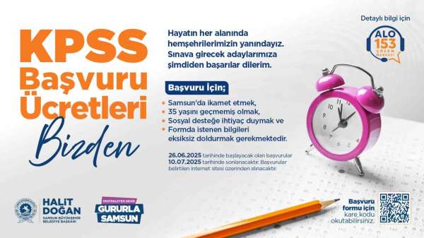 Samsun Büyükşehir'den gençlere KPSS ücreti desteği