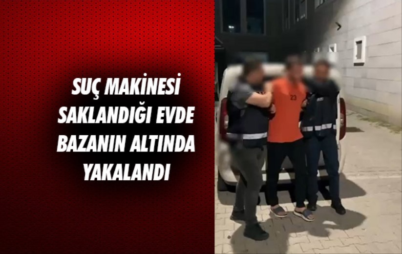 Samsun'da 39 suç kaydı ve 19 yıl hapis cezası bulunan şahıs bazanın altında yakalandı