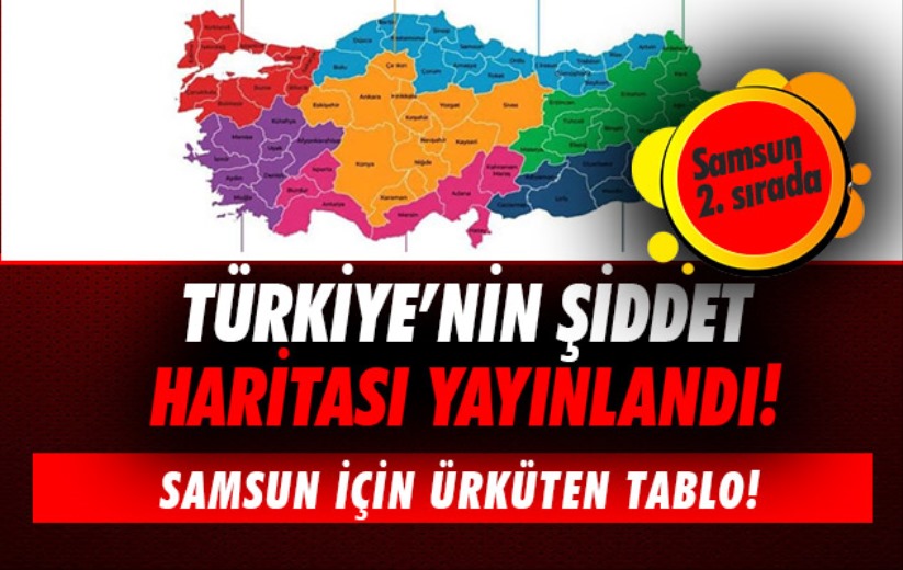 Türkiye'nin bölge bölge, il il şiddet haritası yayınlandı. Samsun için alarm!