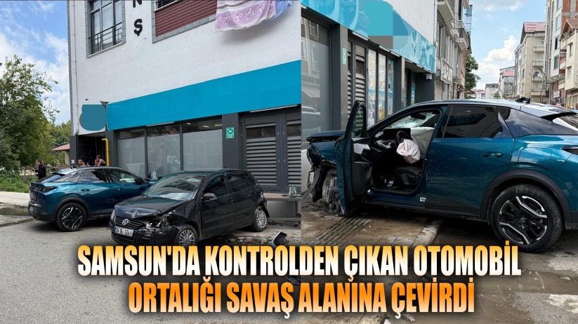 Samsun'da Kontrolden Çıkan Otomobil Park Halindeki Araçlara Çarptı: 1 Yaralı