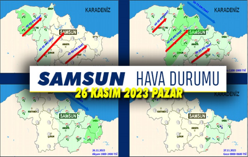 Samsun'da bugün hava durumu - 26 Kasım Pazar Samsun hava durumu