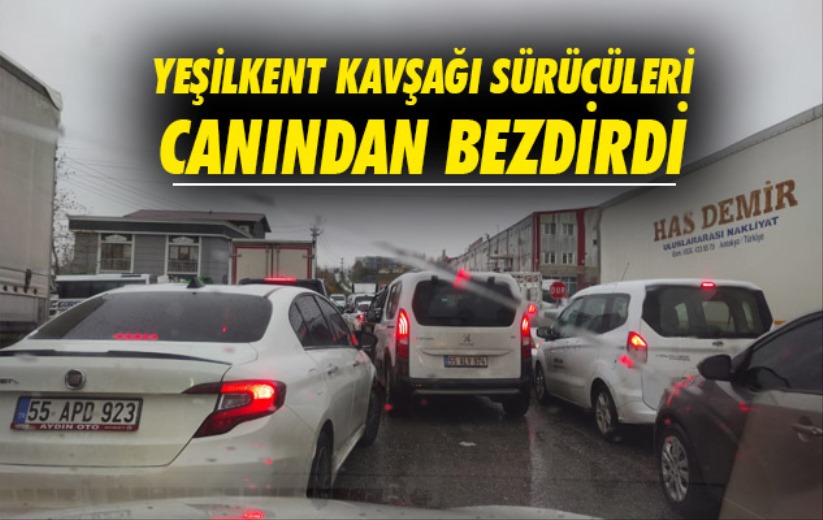 Samsun'da Yeşilkent Kavşağı sürücüleri canından bezdirdi