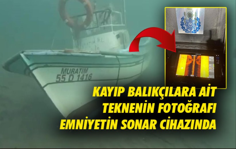 Samsun'da denizde kaybolan balıkçılara ait teknenin fotoğrafı emniyetin sonar cihazında