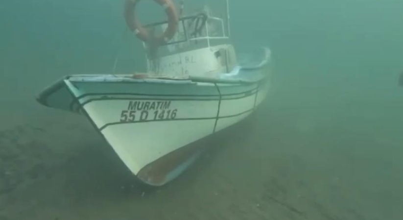 Samsun'da denizde kaybolan balıkçılara ait teknenin fotoğrafı emniyetin sonar cihazında