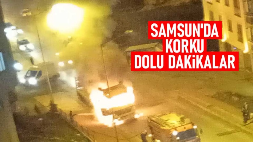 Samsun'da kamyon alev alev yandı