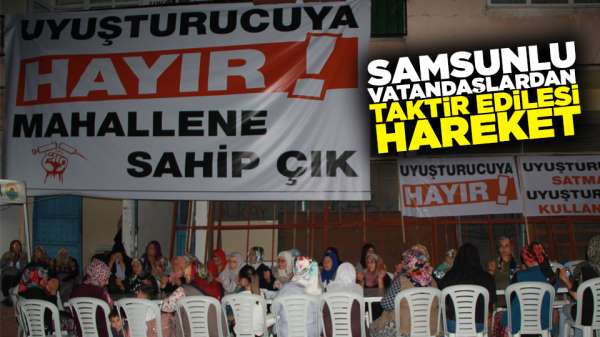 Samsun'da Uyuşturucudan ölen genç için 'Uyuşturucuya hayır' pankartı açıldı