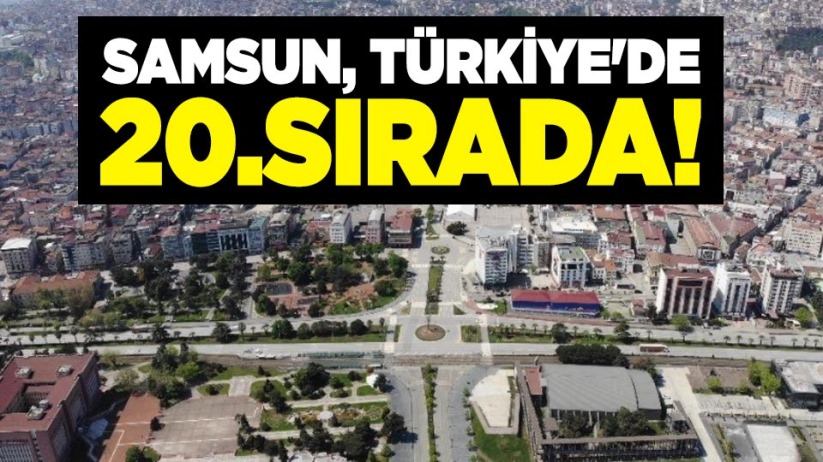 Samsun, Türkiye'de 20.sırada!