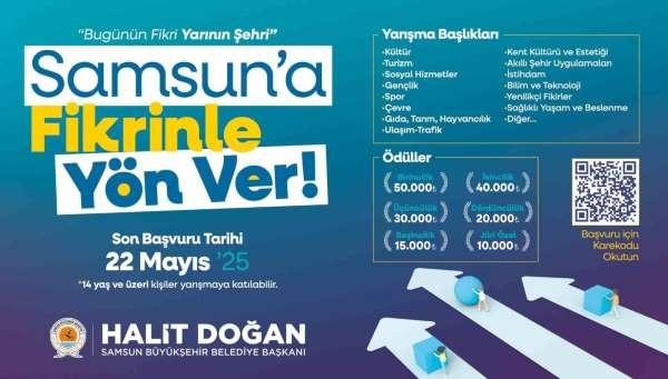 Samsun Büyükşehir Belediyesi'nden 'Samsun'a Fikrinle Yön Ver' yarışması