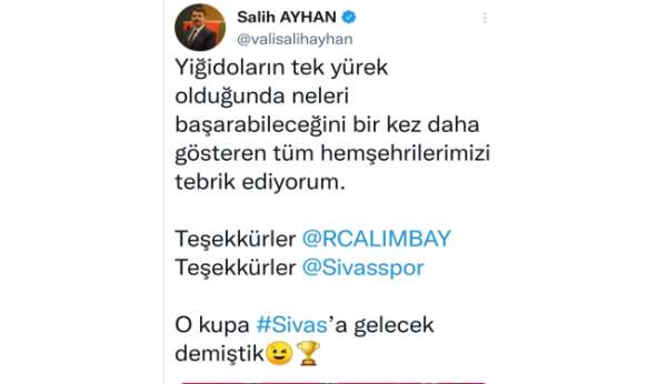 Vali Salih Ayhan yiğidoların kupa sevincine ortak oldu