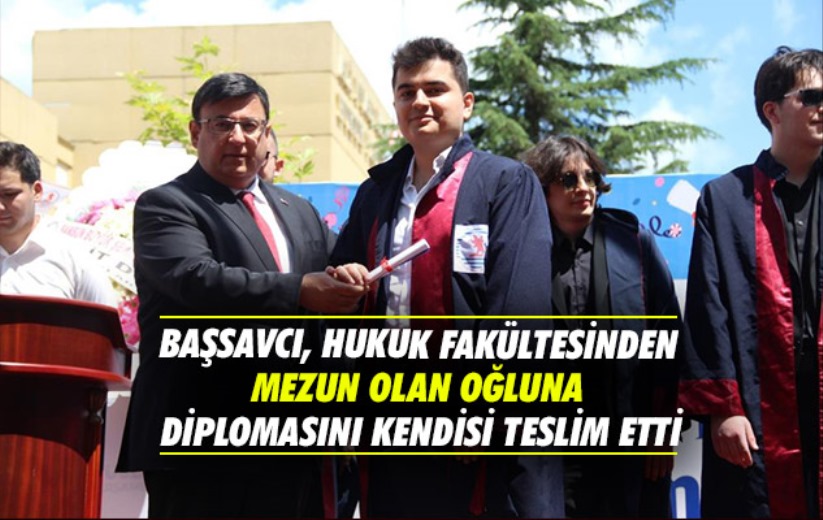 Samsun'da Başsavcı, mezun olan oğluna diplomasını kendisi teslim etti