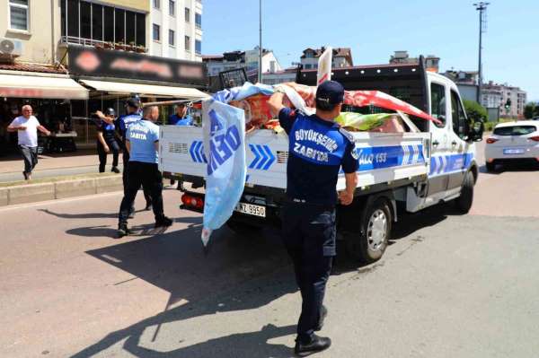 Ordu'da kaldırım işgaline yönelik denetim