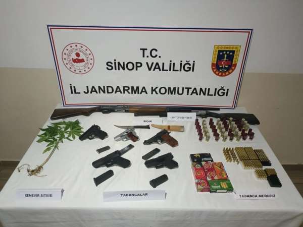 Sinop'ta silah ve uyuşturucu operasyonu: 3 gözaltı