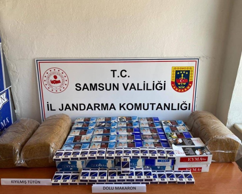 Samsun'da Jandarmadan kaçak makaron operasyonu