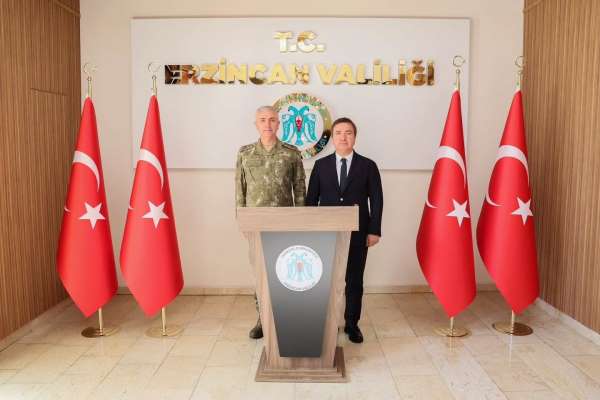 3. Ordu Komutanlığına atanan Tümgeneral Aktaş'tan Erzincan Valisi Aydoğdu'ya ziyaret