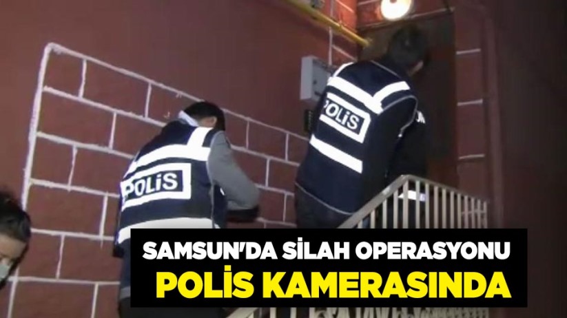 Samsun'da silah operasyonu polis kamerasında