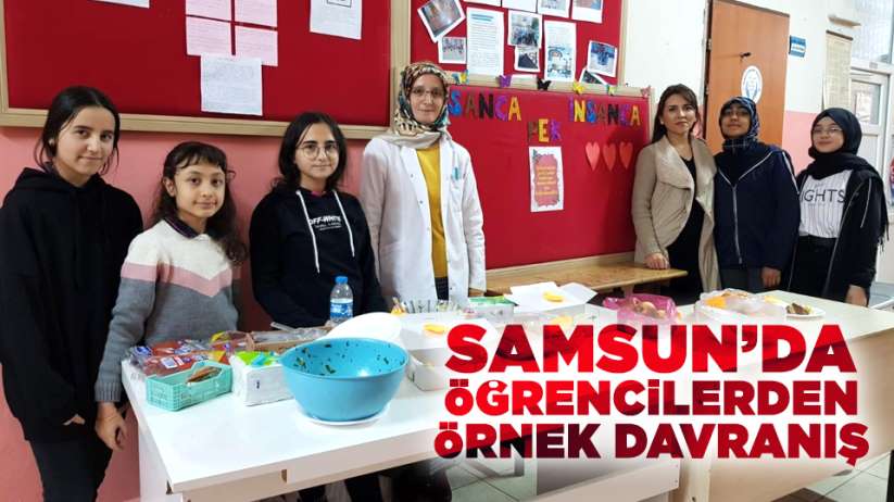 Samsun'da öğrencilerden örnek davranış 