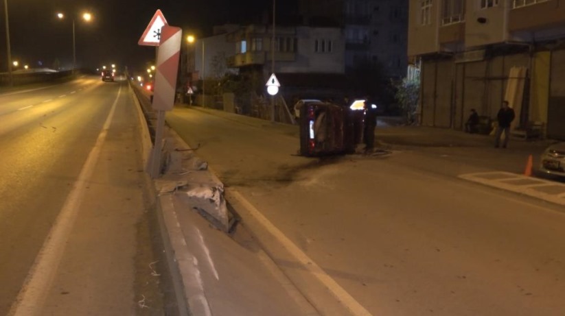 Samsun'da otomobil yan yola uçtu, sürücü kayıplara karıştı
