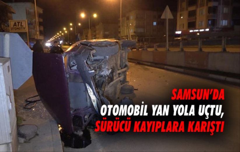Samsun'da otomobil yan yola uçtu, sürücü kayıplara karıştı