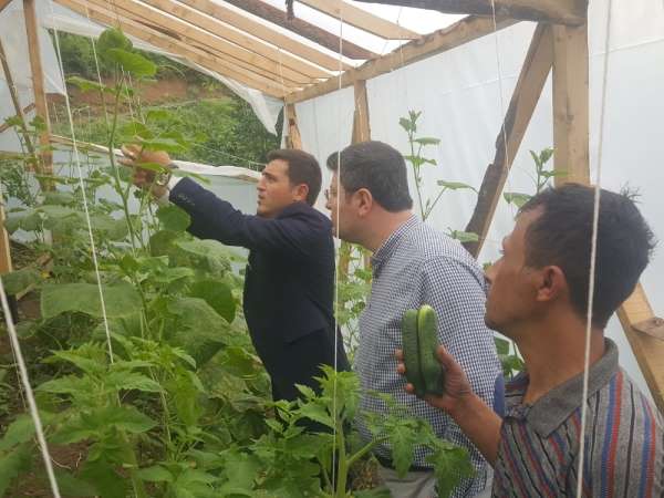 Kaymakam, örnek çiftçiyi tebrik etti 