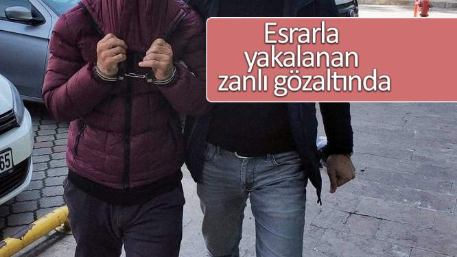Esrarla yakalanan zanlı gözaltında