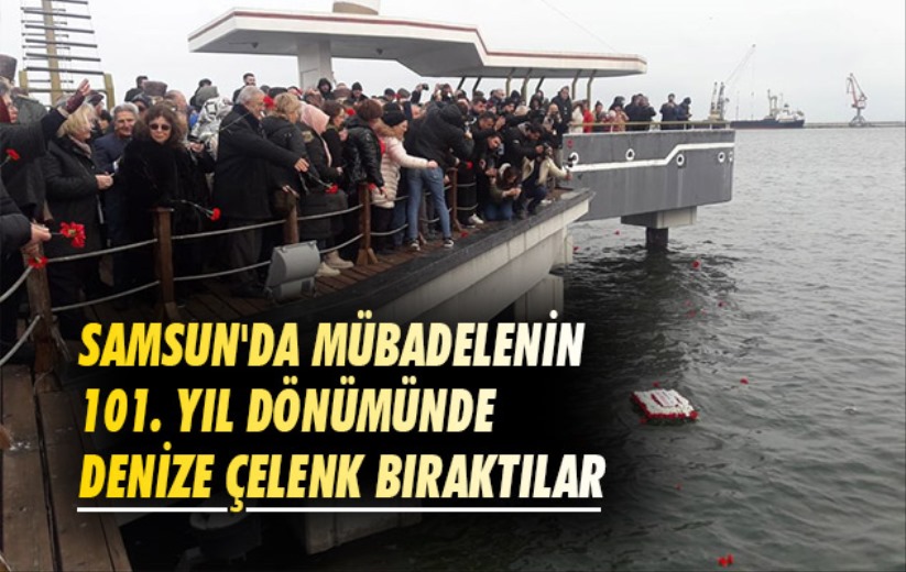 Samsun'da mübadelenin 101. yıl dönümünde denize çelenk bıraktılar