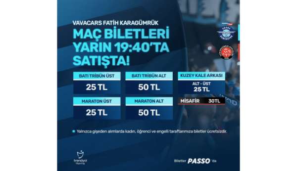 Adana Demirspor - Fatih Karagümrük maçının biletleri satışa çıkıyor